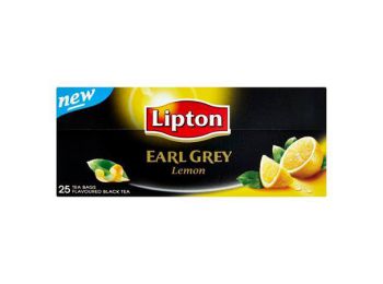 Fekete tea, 25x2 g, LIPTON Earl grey, citrom (KHK790)