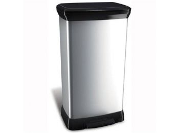 Pedálos szemetes, fémhatású, 50 l, CURVER (UCPE50)