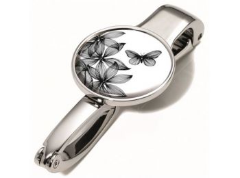 Táskatartó kampó, TROIKA, Black flowers (TROBGH03A152)