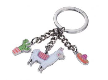 Kulcstartó, 3 charm dísszel, TROIKA Pako, vegyes színek (