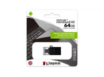 Pendrive, 64GB, USB 3.2/microUSB, KINGSTON Data Traveler MicroDuo 3 G2 (UK64D3G2)