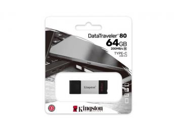 Pendrive, 64GB, USB-C, KINGSTON DataTraveler 80 (UK64DT80)