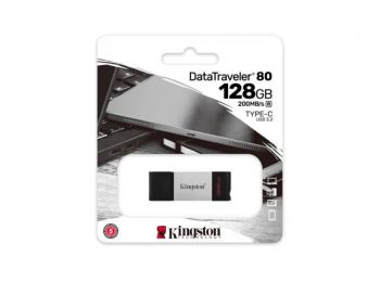 Pendrive, 128GB, USB-C, KINGSTON DataTraveler 80 (UK128DT80)