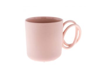 Dupla füles porcelán bögre pink Ende 250 ml
