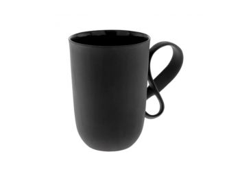 Fekete duplafülú Ende kávés teás bögre 350 ml
