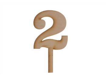 Natúr nagy 2-es szülinapi sziluett tortadísz