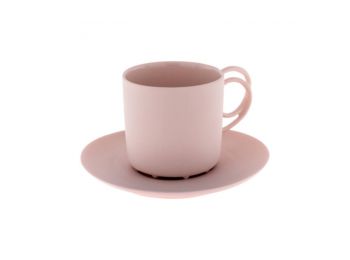 ENDE duplafülű kávés csésze + alj 100 ml pink