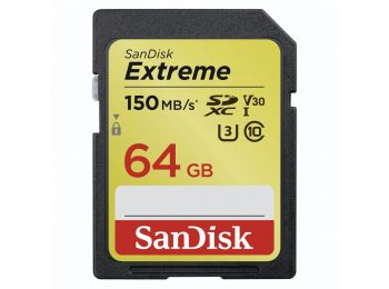 SanDisk Extreme SDXC™ memóriakártya 64GB (150/60 MB/s)