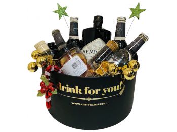Karácsonyi Hendricks Gin&Tonik Ajándék szett Fekete díszdobozban