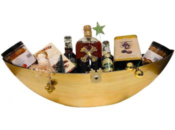 Karácsonyi Bumbu Rum Ajándék csomag Ovális arany dísztálban
