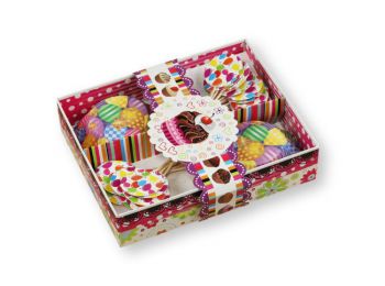 Mintás cupcake papír beszúrókkal