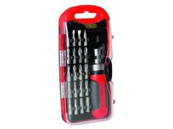 Csavarhúzókészlet, racsnis, 21 db-os