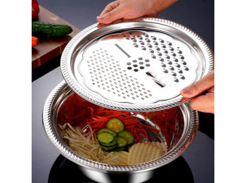 Keverőtál reszelő tárcsával, szűrővel