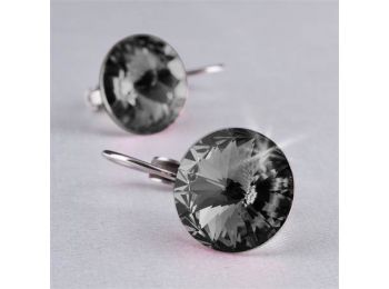 Fülbevaló, francia kapcsos, Black Diamond, SWAROVSKI® kri