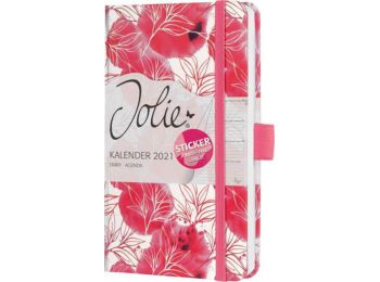 Naptár, A6, heti, 2021, kemény borító, SIGEL Jolie, Flor