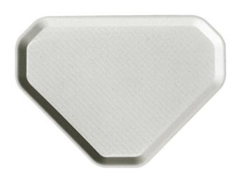 Önkiszolgáló tálca, háromszögletű, műanyag, éttermi, fehér-mákos, 47,5x34 cm (KHMU216)