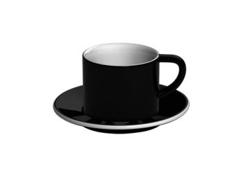 Loveramics Bond Fekete Cappuccino csésze és alj 150 ml