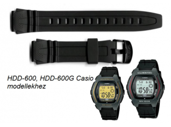 HDD-600 HDD-600G Casio fekete műanyag szíj