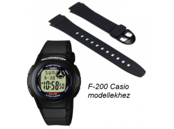 F-200 Casio fekete műanyag szíj