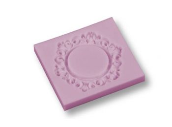 Kerek tükör barokk szegéllyel szilikon fondant formázó