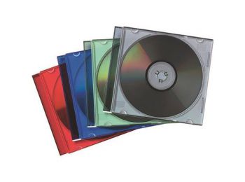 CD-tok, vékony, 1 lemez, FELLOWES, vegyes színek (IFW98317