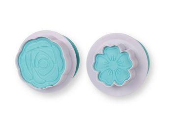 2 részes rózsa és virág alakú rugós fondant kiszúró 