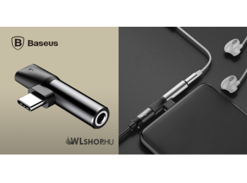 Baseus L41 Type-C USB Audió adapter + jack 3,5 mm  - Fekete