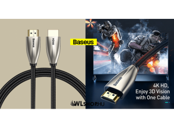 Baseus Horizontal 4KHDMI-4KHDMI adapter kábel 2m - Fekete