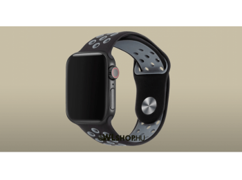 Apple Watch órához szilikon sport szíj 38/40 mm S/M méretben - Fekete-szürke