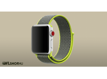Apple Watch órához nylon szövet szíj 38/40 mm S/M méretben - Szürke-zöld