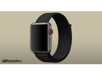 Apple Watch órához nylon szövet szíj 38/40 mm S/M méretben - Fekete