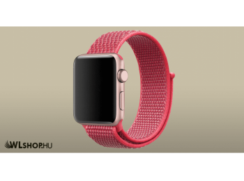 Apple Watch órához nylon szövet szíj 38/40 mm S/M méretben - Sötét rózsaszín