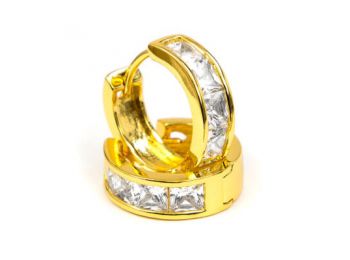 Swarovski kristályos arany szinű karika fülbevaló