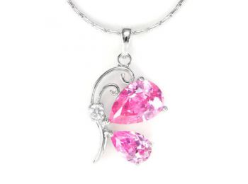 Swarovski kristályos nyaklánc rózsaszin pillangós medál