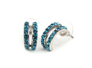 Amita Swarovski kristályos fülbevaló - Kék