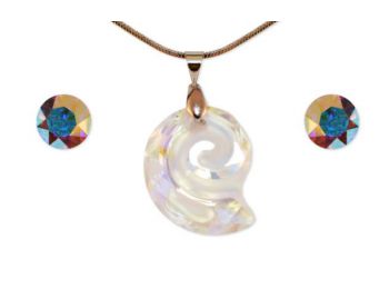 Swarovski kristályos ékszerszett - Csiga 14 mm, Crystal AB