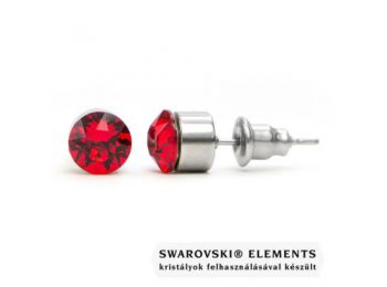 Jazzy piros SWAROVSKI® kristályos fülbevaló - Kerek fogl