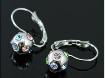 Swarovski kristályos fülbevaló többszínű kristályokkal