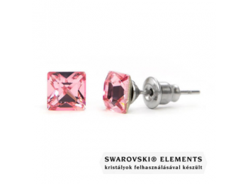 Jazzy világos rózsaszín Swarovski® kristályos fülbeval