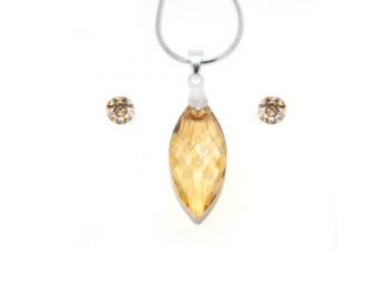 Swarovski kristályos ékszerszett - Navette 30 mm, Golden S
