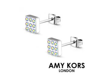 Amy Kors London® Cady Crystal AB - Nemesacél fülbevaló színjátszó pici kristályokkal