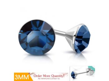 ULTRA Mini - JEANS BLUE színű kristályos pont nemesacél fülbevaló ékszer