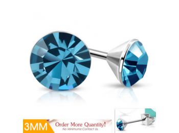 ULTRA Mini - aquamarine színű kristályos pont nemesacél 
