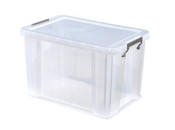 Műanyag tárolódoboz, átlátszó, 26 liter, ALLSTORE (CSD