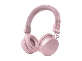 Fejhallgató, vezeték nélküli, TRUST Tones, rózsaszín (