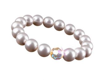 Karkötő, gyöngyházfehér SWAROVSKI® gyöngyből, színj