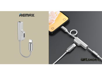 RL-LA02i iPhone lightning /3,5 jack audió adapter töltéssel Remax - Fehér