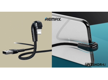 Lightning gamer töltőkábel Heymanba Remax 3A 1m - Fekete