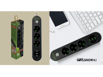 Okos hálózati elosztó 3USB/3 dugalj