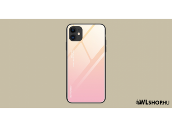iPhone 12/ 12 Pro Gradient 9H üveghátlapú tok szilikon ke
